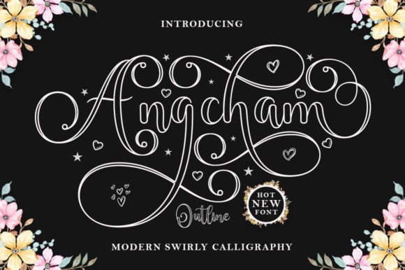 Angcham Outline: A Handwritten Font That Feels Like a First Draft—But Polished