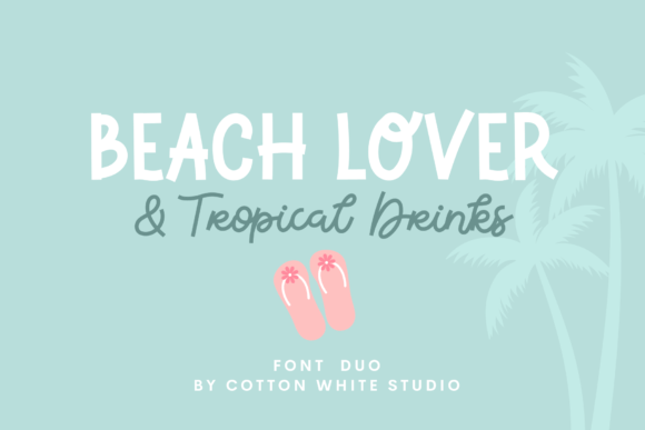 Beach Lover Tropical Drinks Duo: A Whimsical Script Font for Brand Consistency